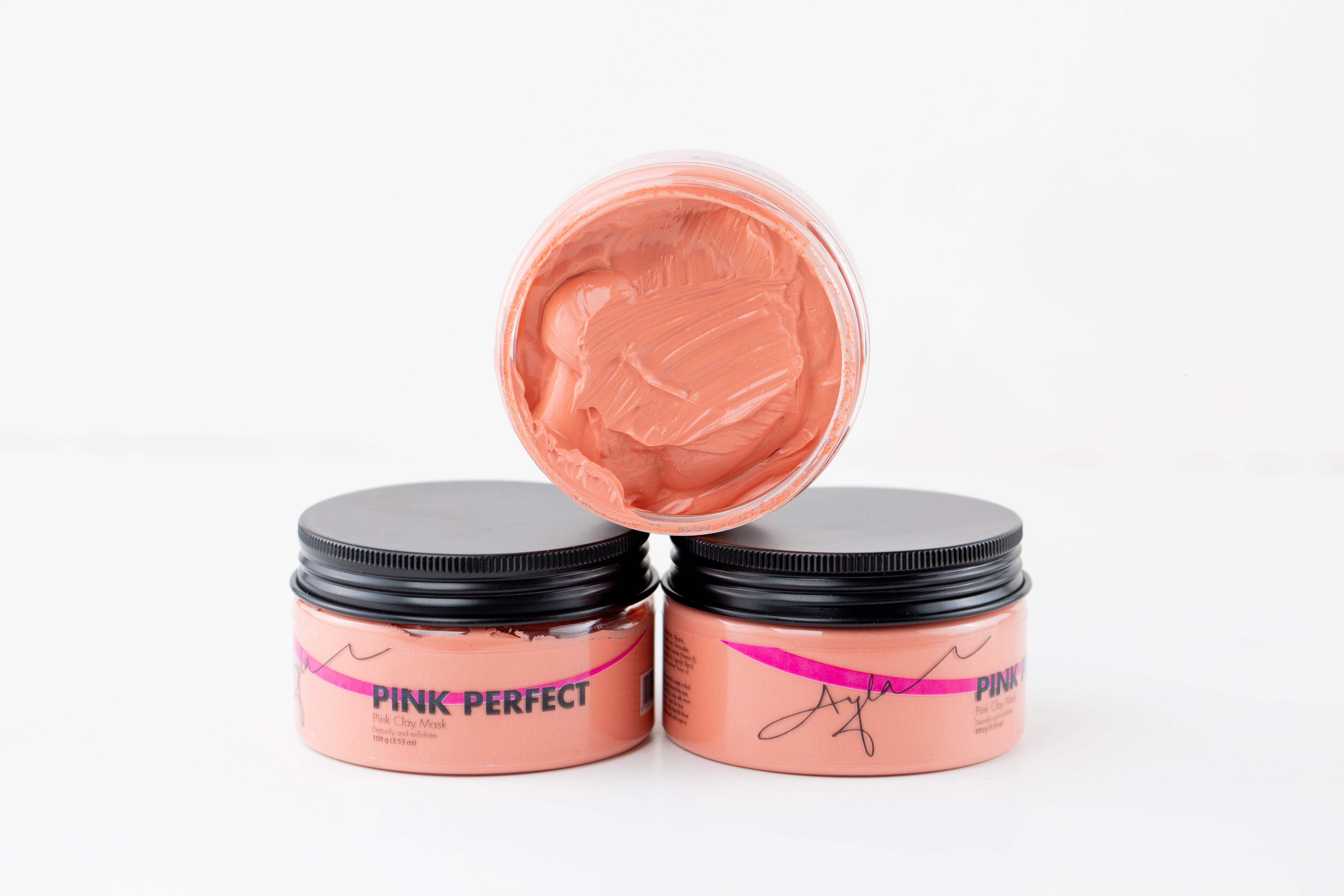 PINK PERFECT Face, neck and and dark areas clay mask, helps remove pimples, helps remove black heads, helps remove blemishes, gives an instant glow yo your Skin. 100 g / 3.53 oz