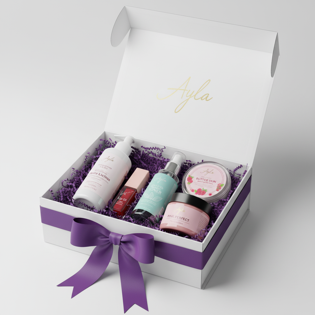 Ayla Luxury Self-Care Gift Box-Purple style-.