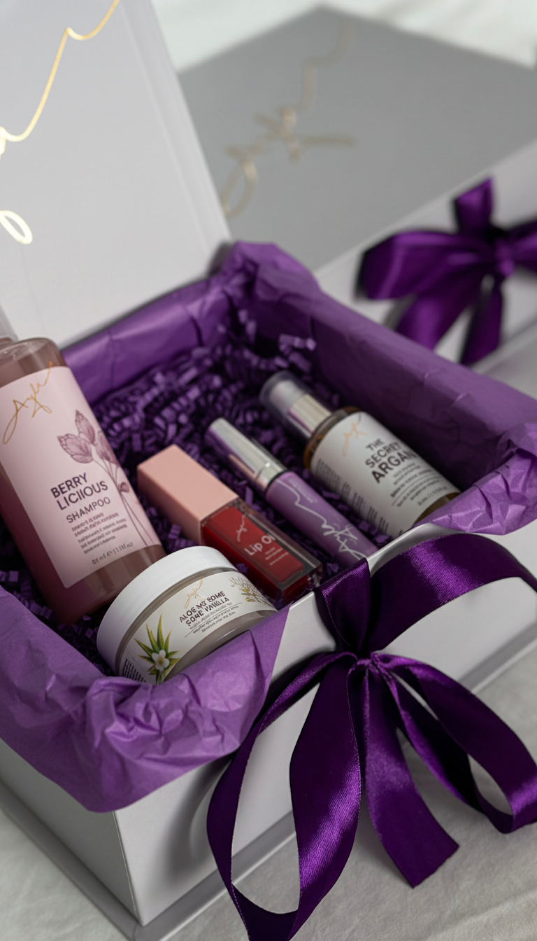 Ayla Luxury Self-Care Gift Box-Purple style-.